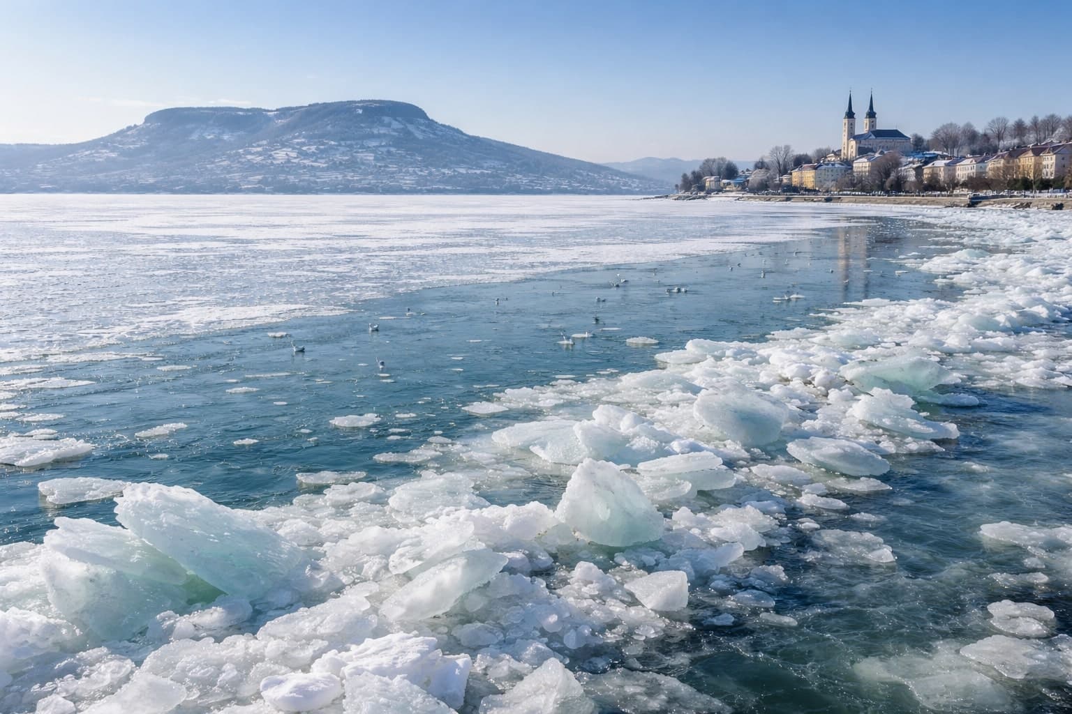 Balaton po rokoch úplne zamrzol: Najväčšie jazero strednej Európy pod silnými mrazmi