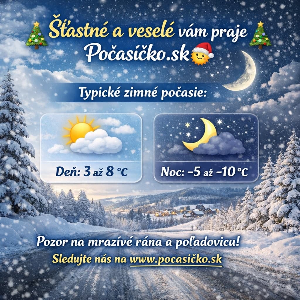 🎄 Šťastné a veselé vám praje Počasíčko.sk 🎄