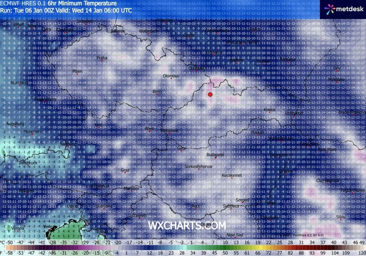 Extrémne mrazy na Slovensku: Teploty môžu klesnúť až na −22 °C | Počasíčko.sk