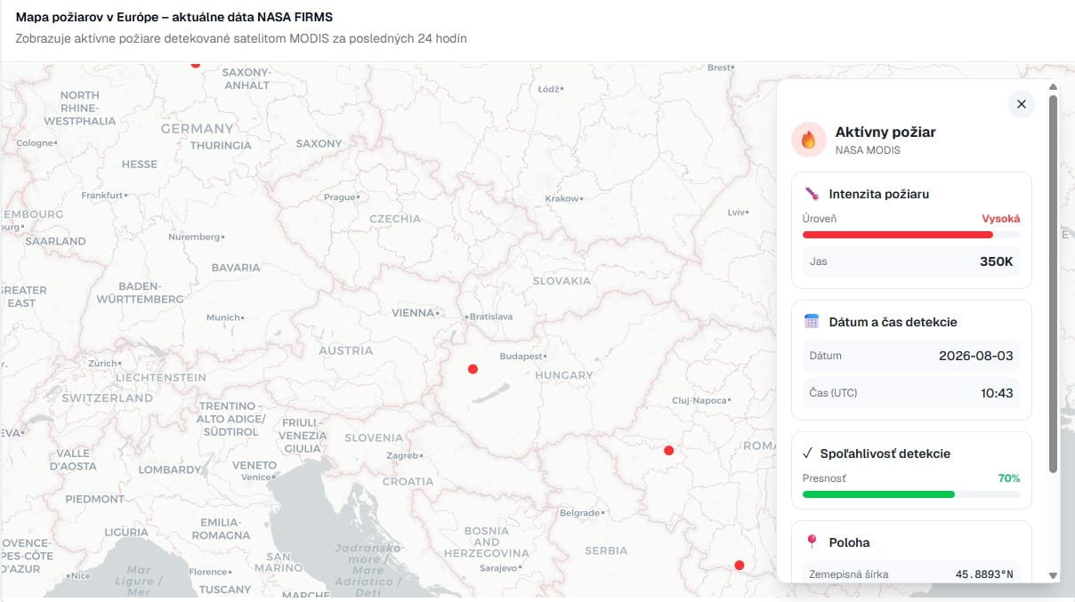 Mapa požiarov