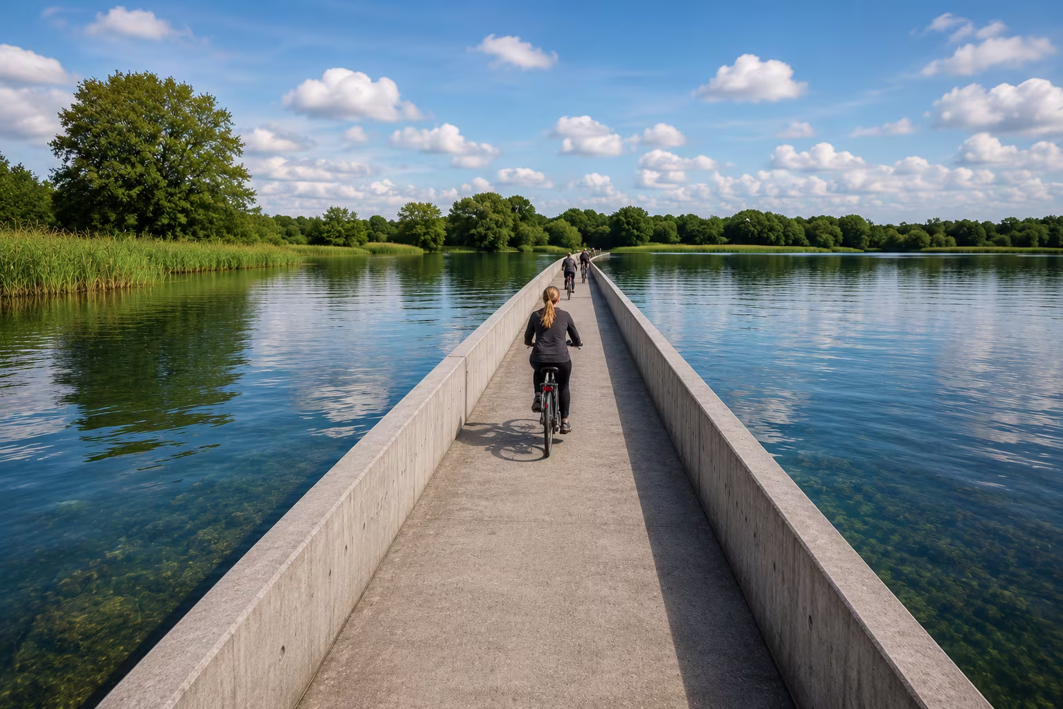Bicyklom pod hladinou jazera: unikátna cyklotrasa v Belgicku, ktorá ohromuje celý svet