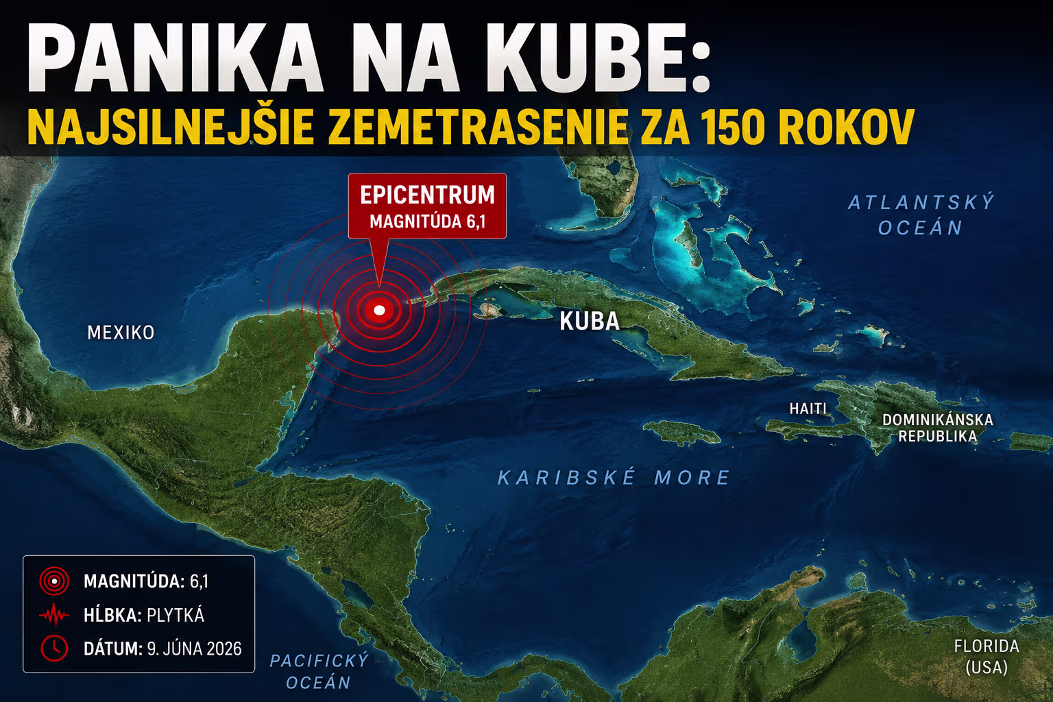 Ďalšie zemetrasenie vo svete - panika na Kube: najsilnejšie zemetrasenie za 150 roko